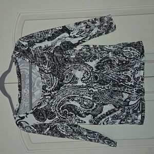 Chico's Print 3/4 Sleeve Shirt Size 1
